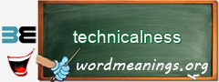WordMeaning blackboard for technicalness